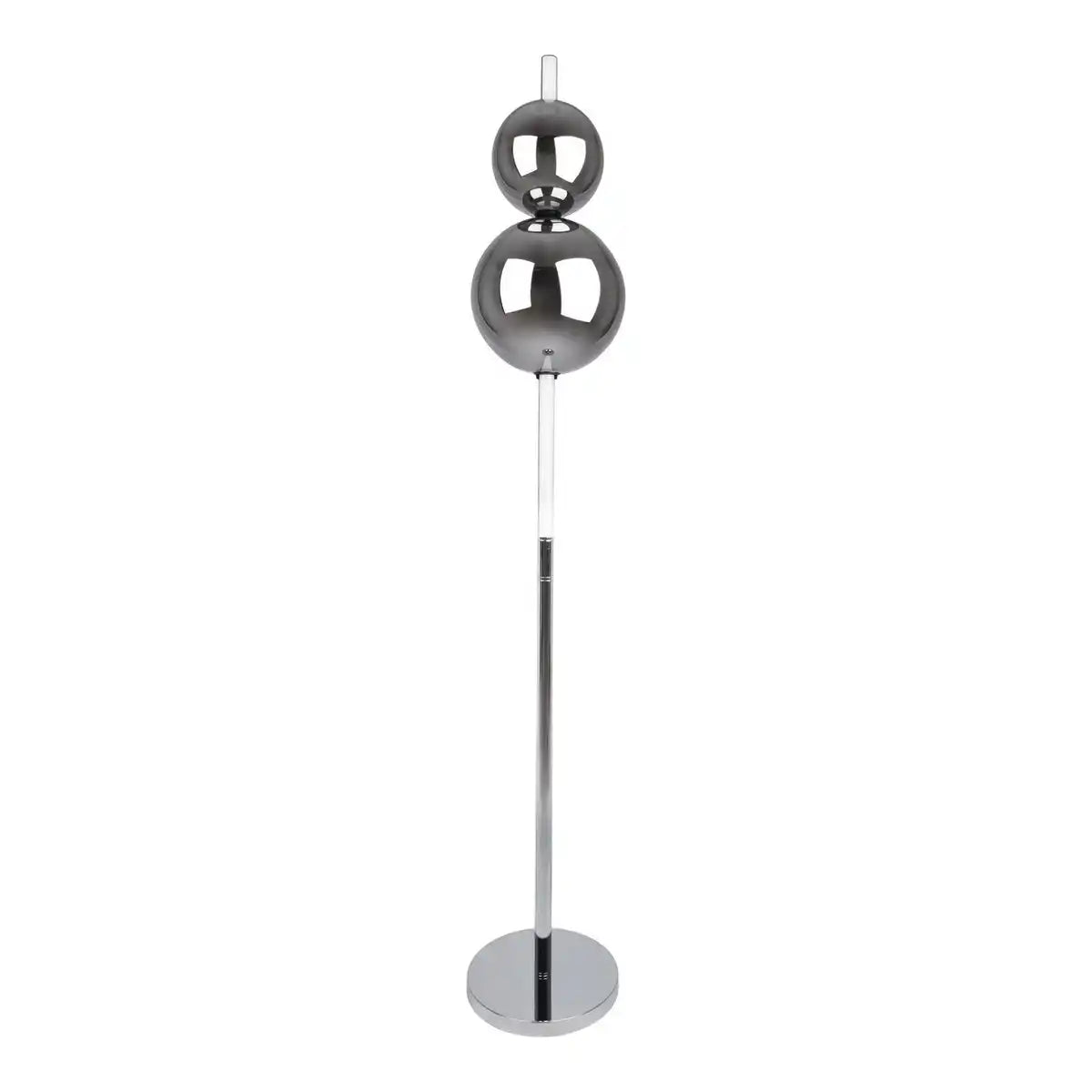 LED Stehleuchte "NOVA" Stehlampe mit Dimmfunktion aus chromfarbenem Metall, Kunststoff und Rauchglas, mit fest verbauten LEDs , ca 150 cm hoch