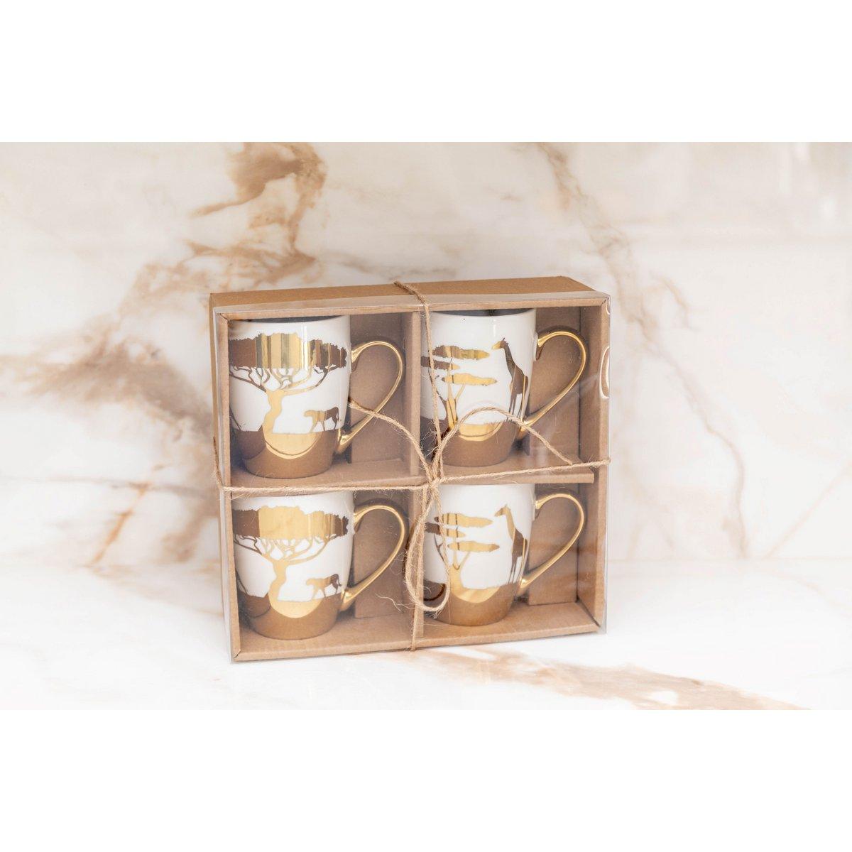 GOLDENE SAVANNA-BECHER – 4ER-SET