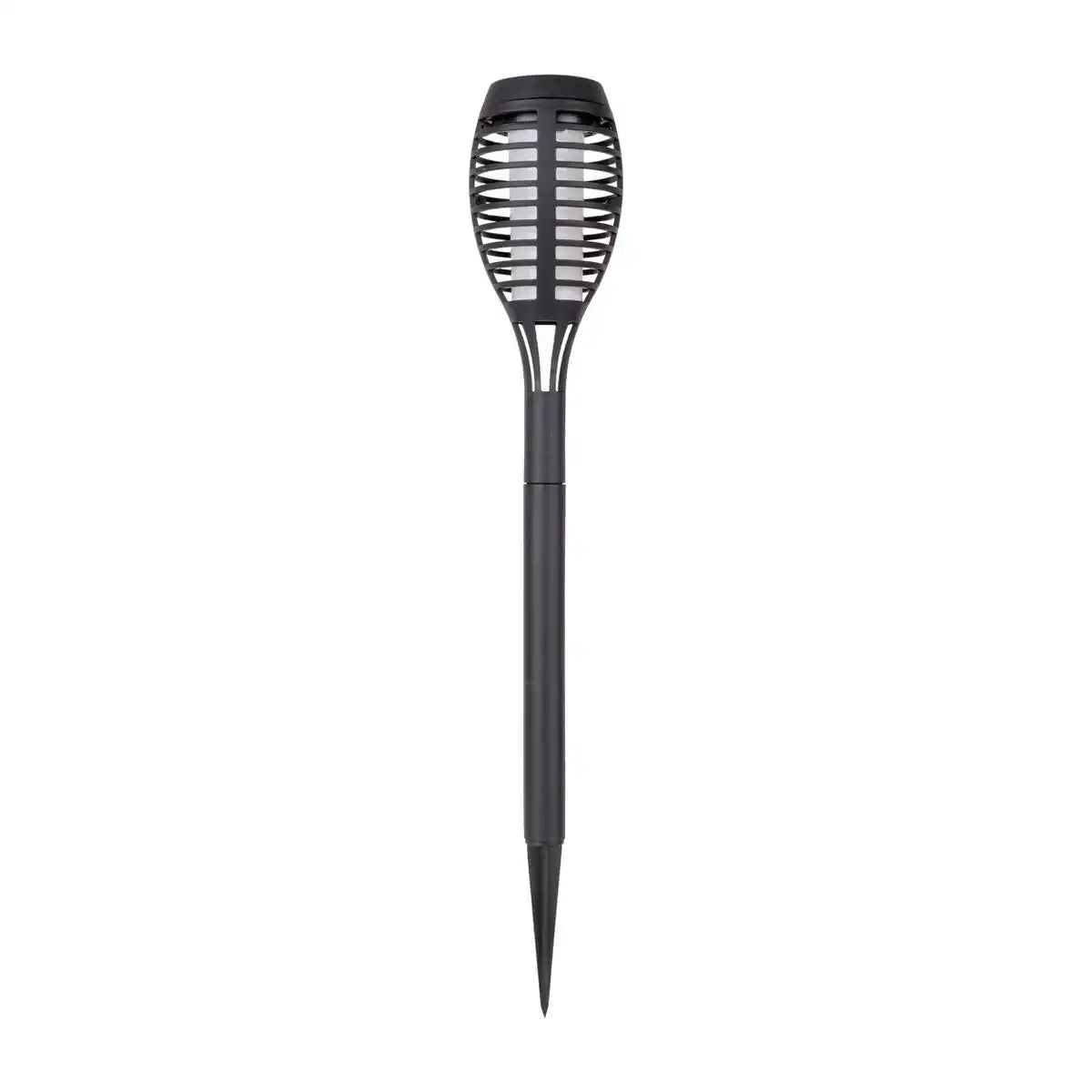 5er Set LED Erdspieß "Fackel" 45 cm aus grauem Kunststoff, mit integrierter LED, Solarleuchte für Außen