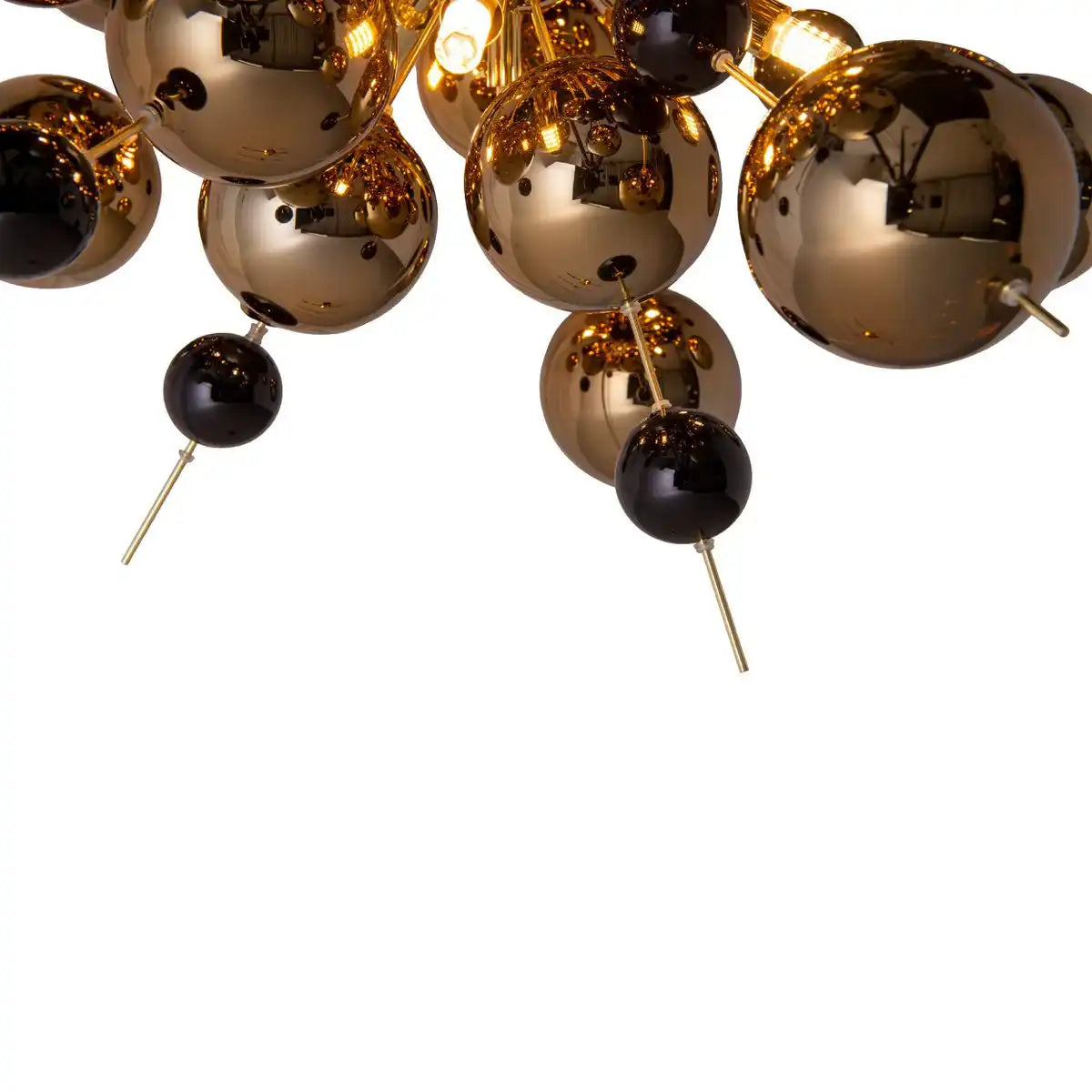 Pendelleuchte "EXPLOSION" Gold aus Metall und Glas, G9 Fassungen, Hängelampe für Esszimmer, Wohnzimmer, Diele oder Büro, Øca. 65 cm