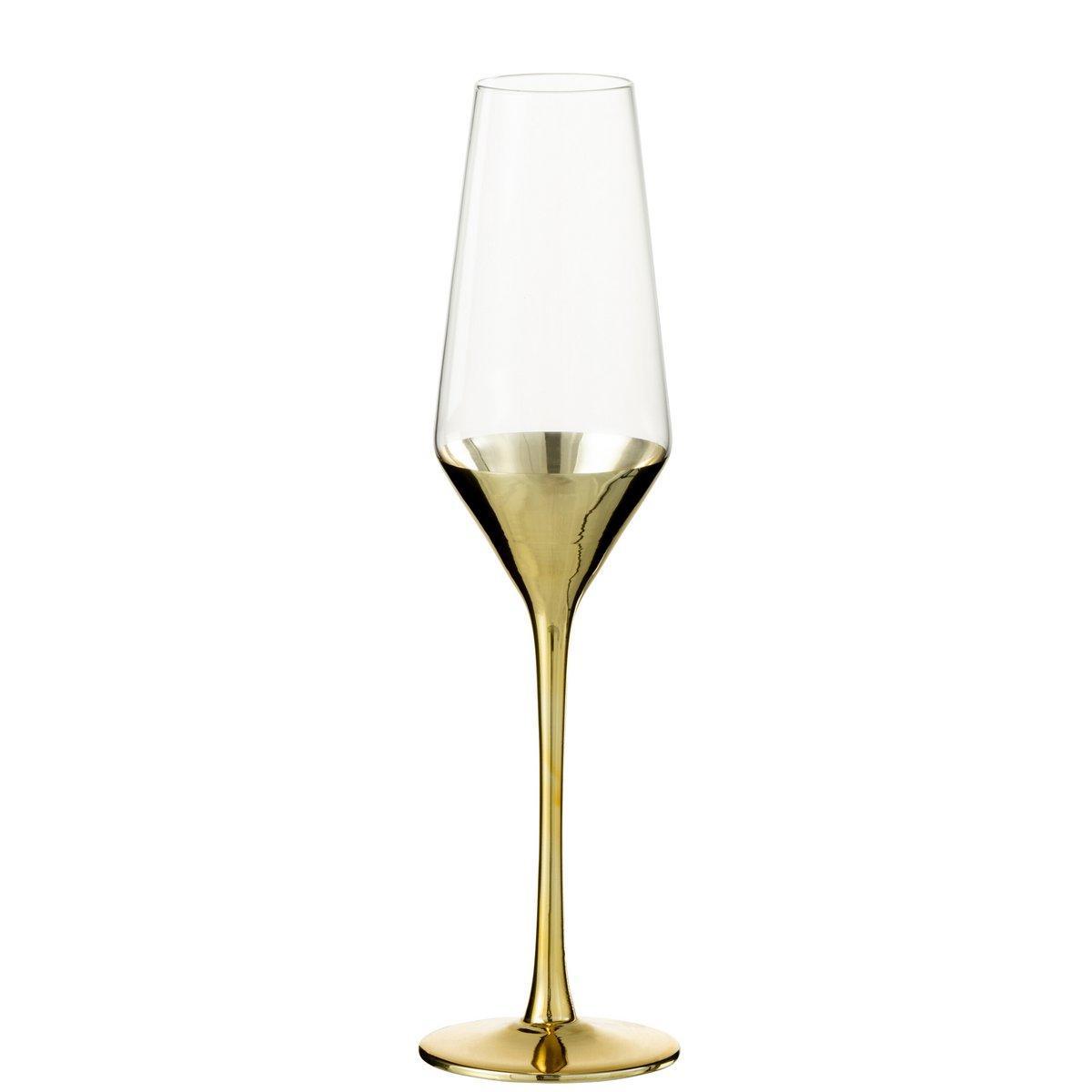 J-Line Champagnerglas - Glas - Gold/Transparent