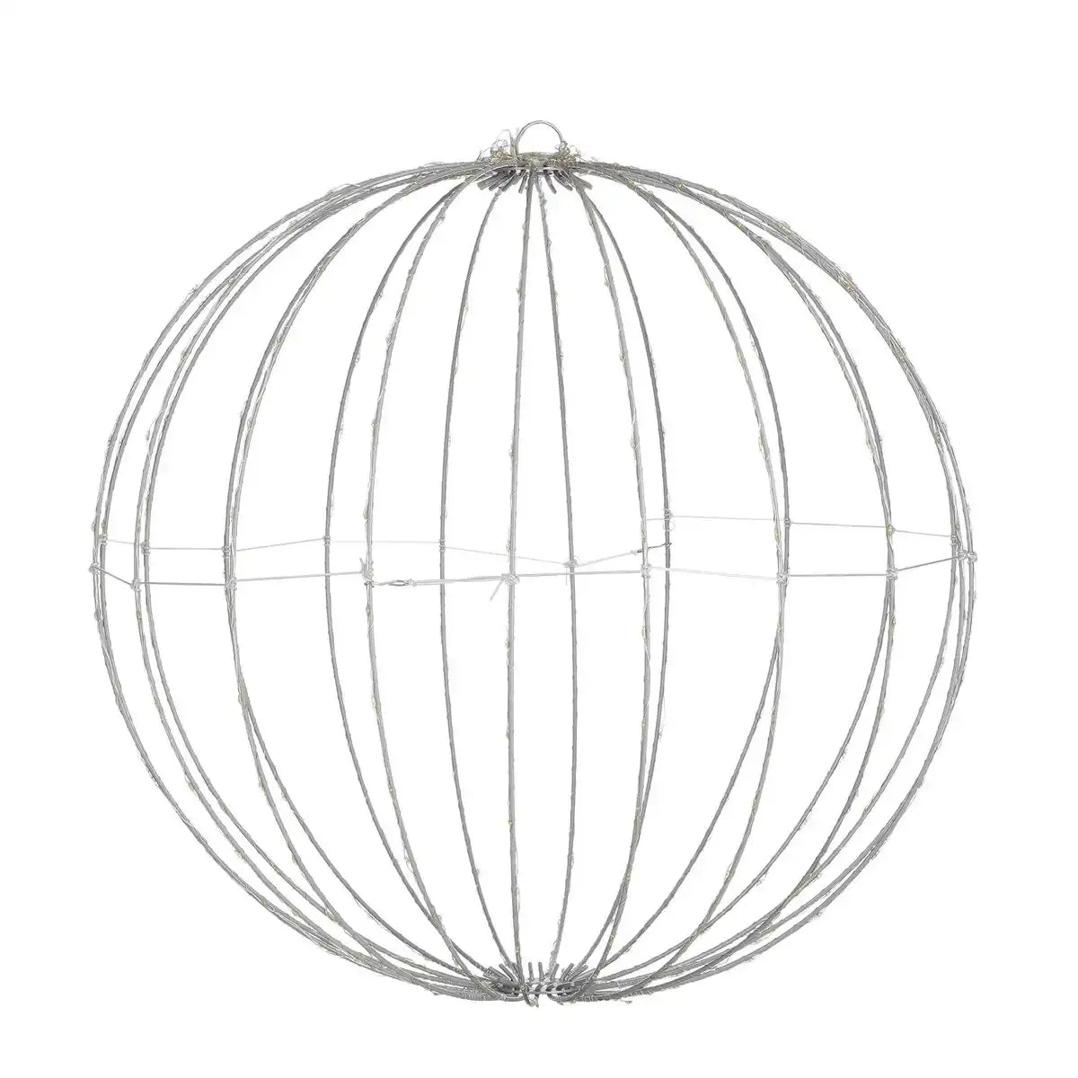 Weihnachtsbeleuchtungskugel mit klassischen weißen LED-Lichtern – Ø50 cm – Silber