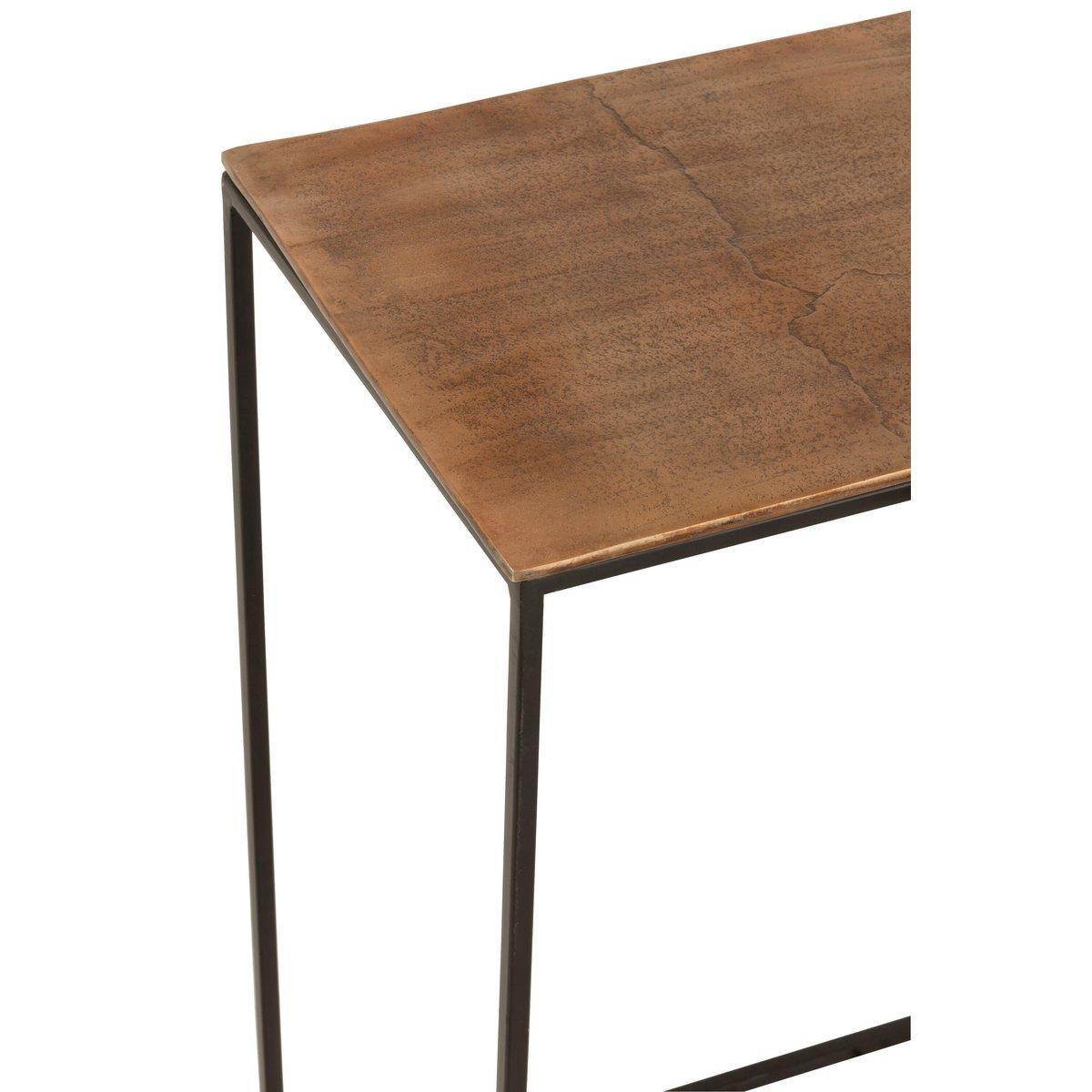 J-Line Beistelltisch Rechteck – Aluminium – Rost