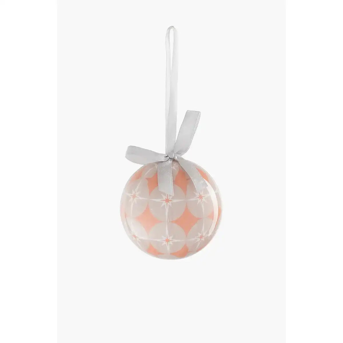 Geschenkset Weihnachtskugeln – 14 Stück – Ø8 cm – unzerbrechlich – Pfirsich, Grau