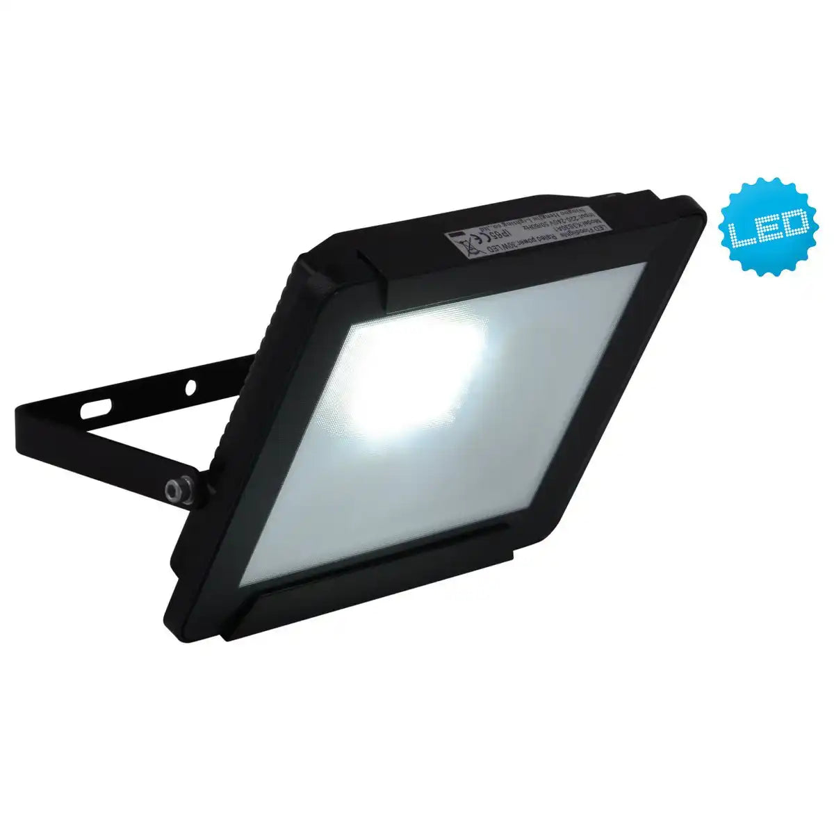 LED-Außenleuchte "Strahler" 30W , aus Metall und Glas in Schwarz, mit integrierter LED
