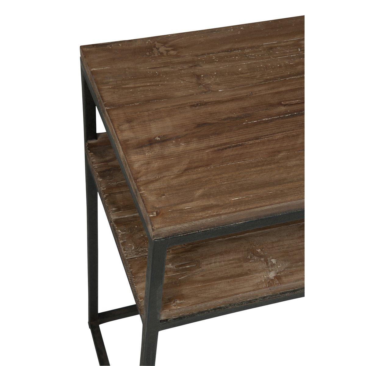 J-Line Konsole Holz/Mit Braun+Schwarz