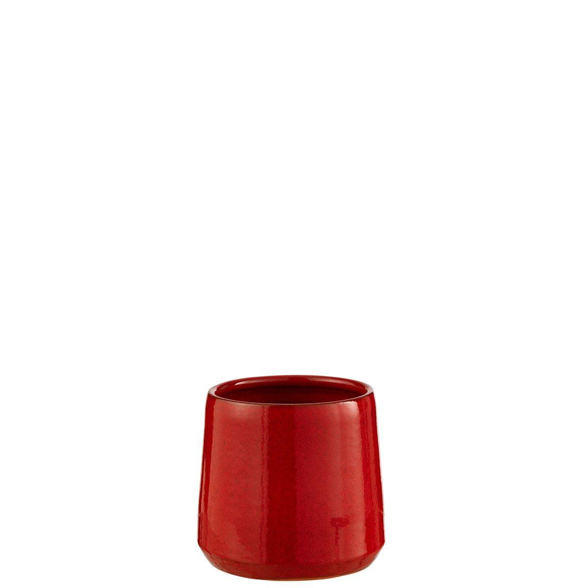 J-Line Blumentopf Rund - Keramik - Rot - Klein