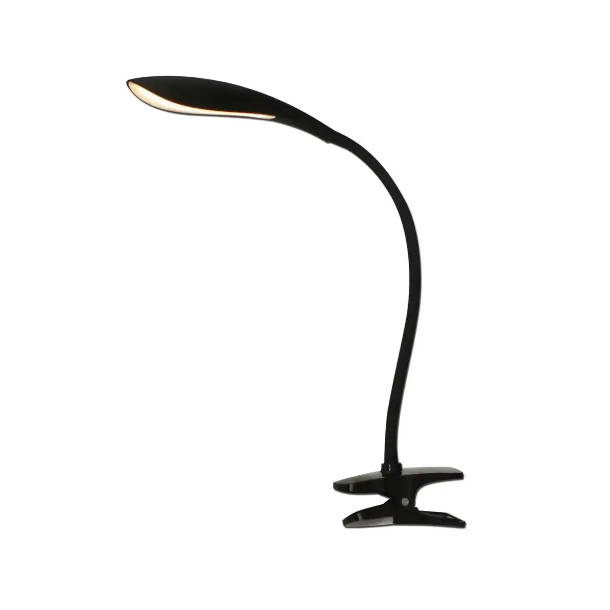 LED-Klemmleuchte "ALF" aus Metall und Kunststoff in Schwarz, mit integrierter LED