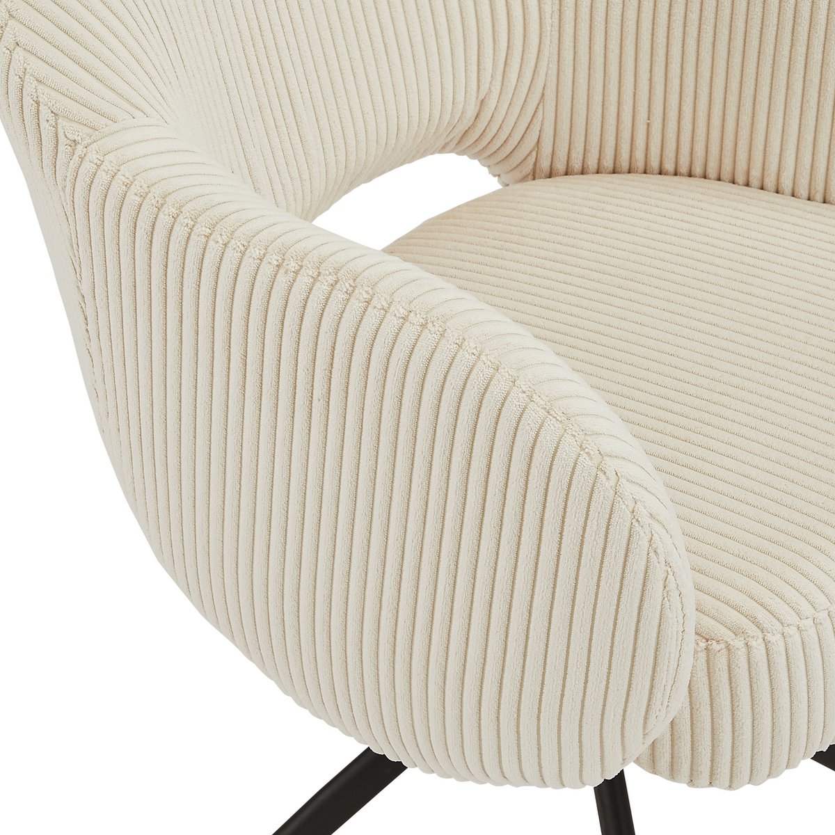 Armlehnstuhl Cord-Optik Beige