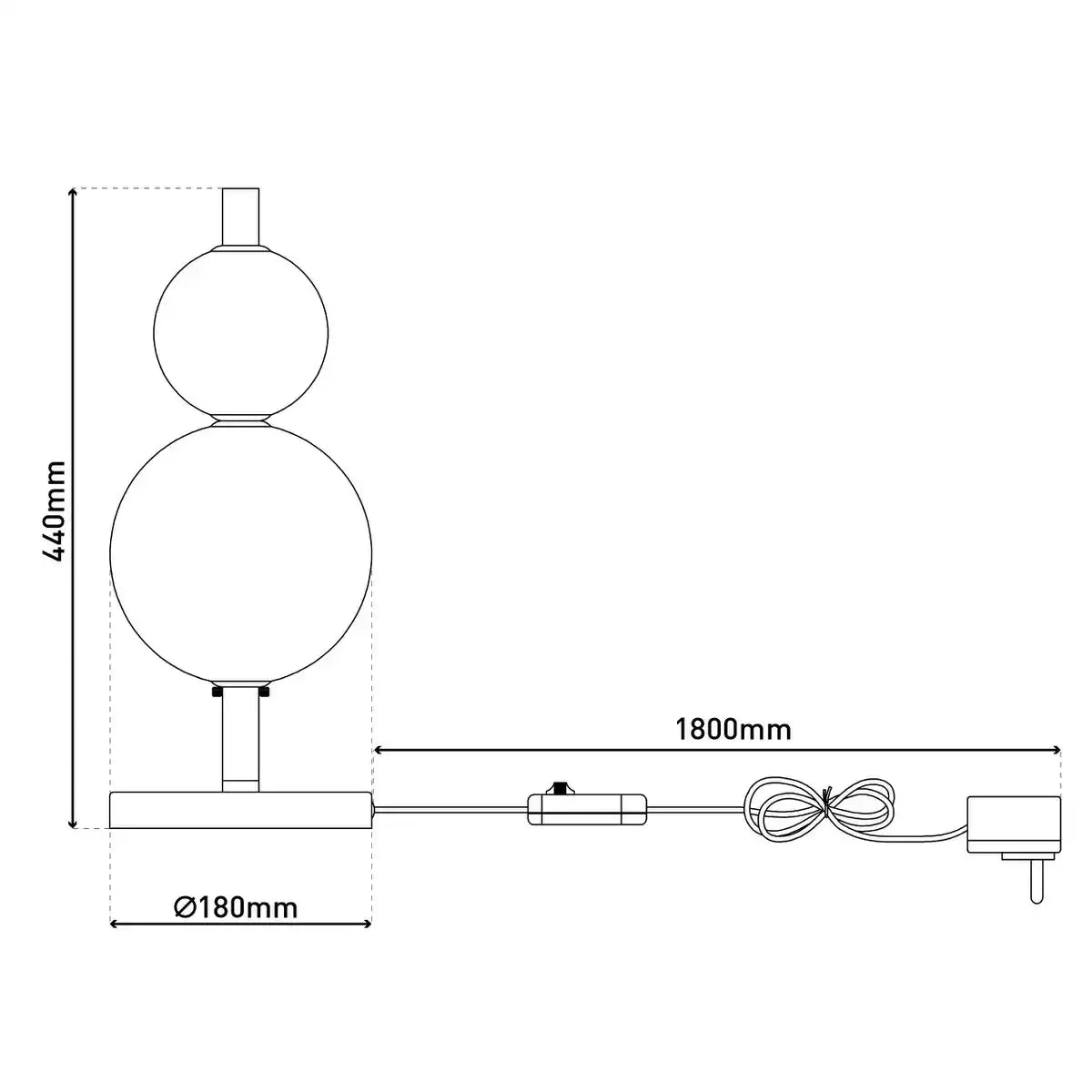 LED Tischleuchte "NOVA" chrom aus Metall und Rauchglas, mit integrierter LED, 44 cm hoch