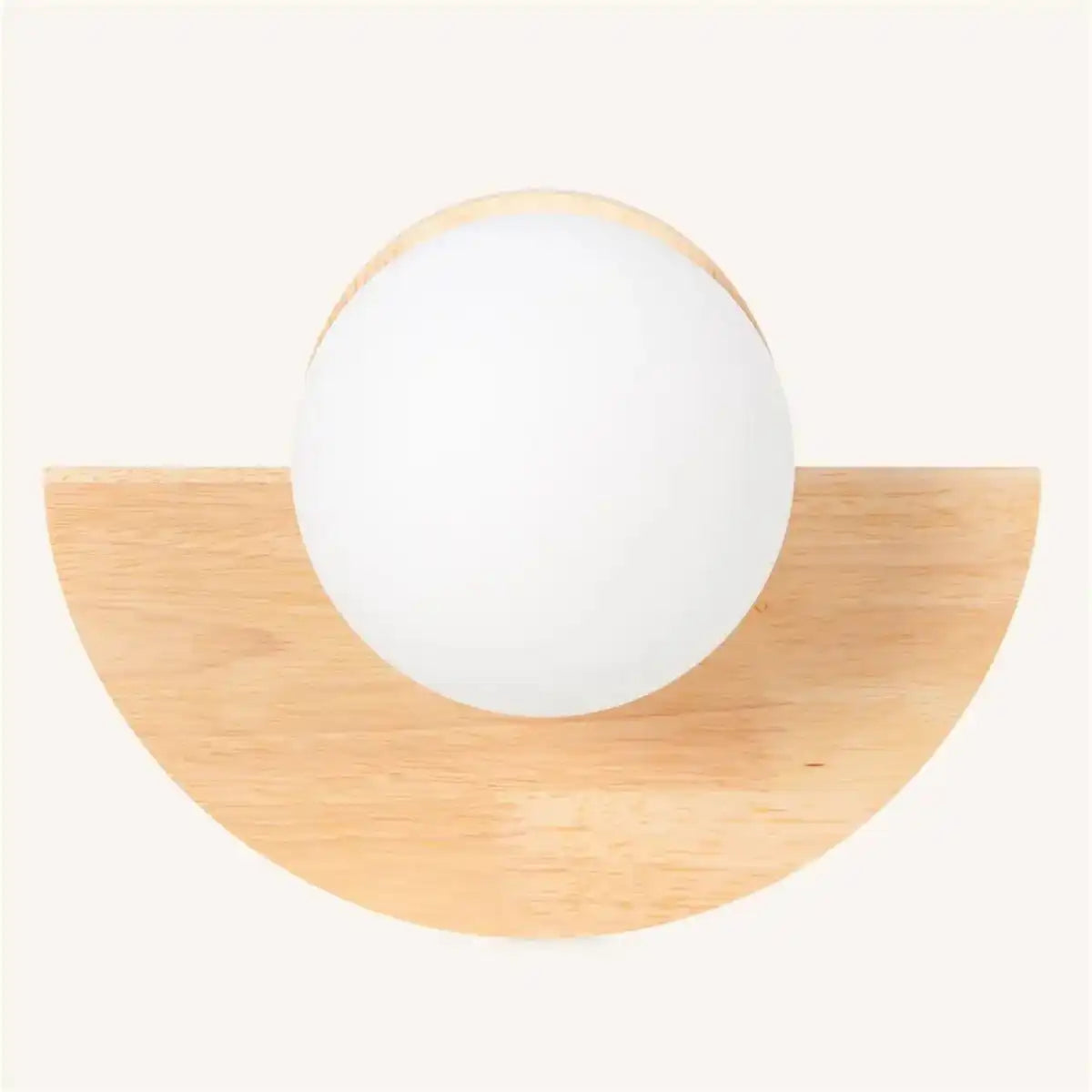 Kane Hellbraune kabellose Wandleuchte – wiederaufladbare Lampe aus Holz und Glas