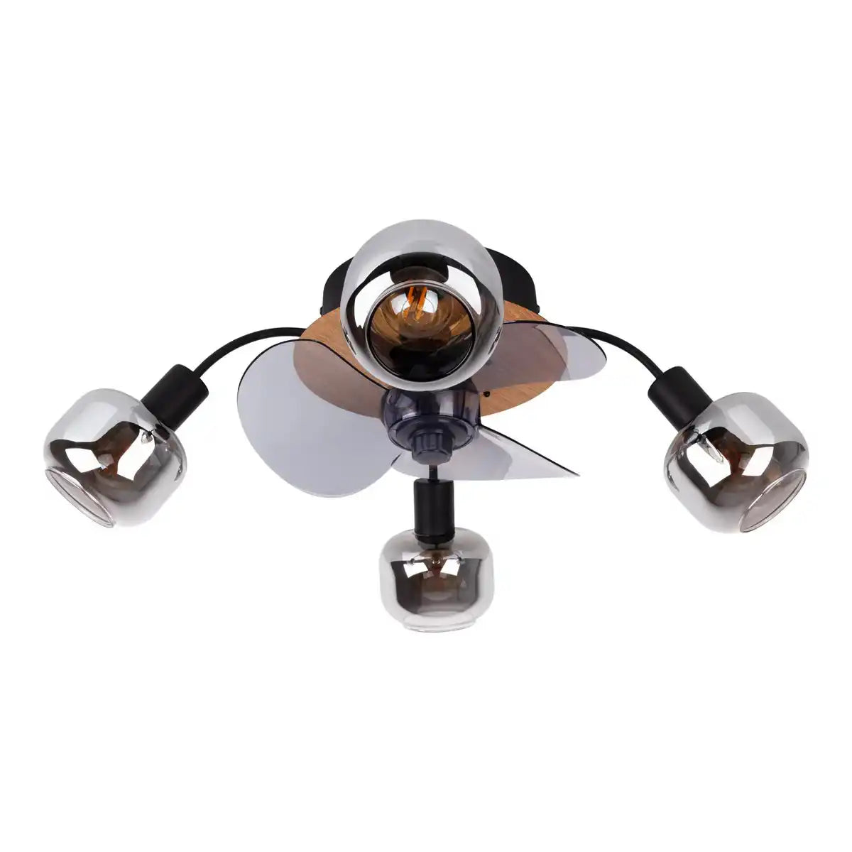 Deckenleuchte inkl. Ventilator "FUMOSO", in Schwarz, Braun und Natur, für E27 , Ø 51 cm