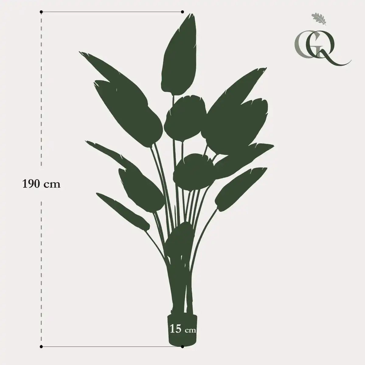 Künstliche Pflanze - Strelitzia Nicolai - Paradiesvogelblume - 190 cm