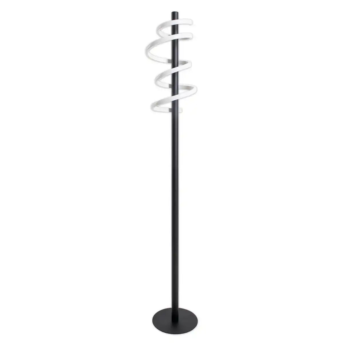 LED-Stehleuchte "BELLEZA", moderne Stehlampe aus Metall und Kunststoff in Schwarz, und Weiß, mit fest verbauten LEDs, 140 hoch, Beleuchtung für Wohnzimmer, Esszimmer, Schlafzimmer oder Büro.