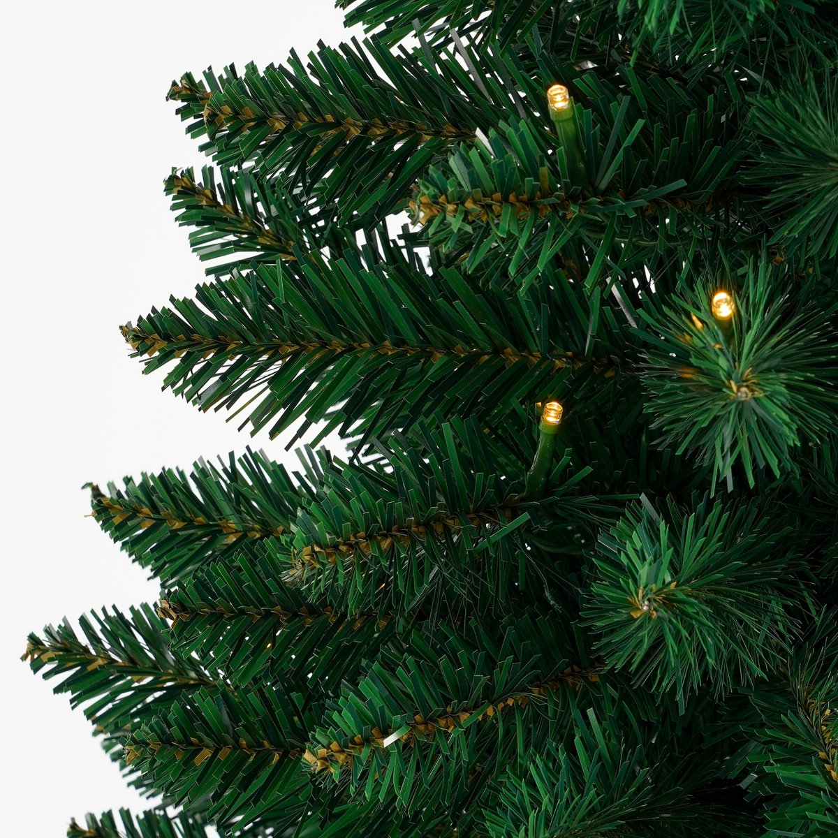 Gerlos Schmaler künstlicher Weihnachtsbaum im Topf mit warmweißer LED-Beleuchtung – H120 x Ø51 cm – Grün