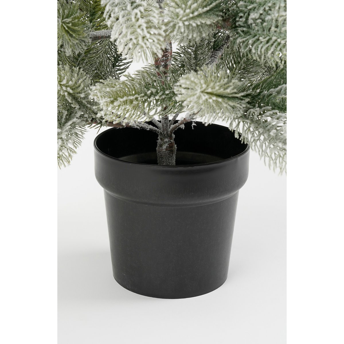 Künstlicher Weihnachtsbaum im Topf – H90 x Ø55 cm – Grün gefrostet
