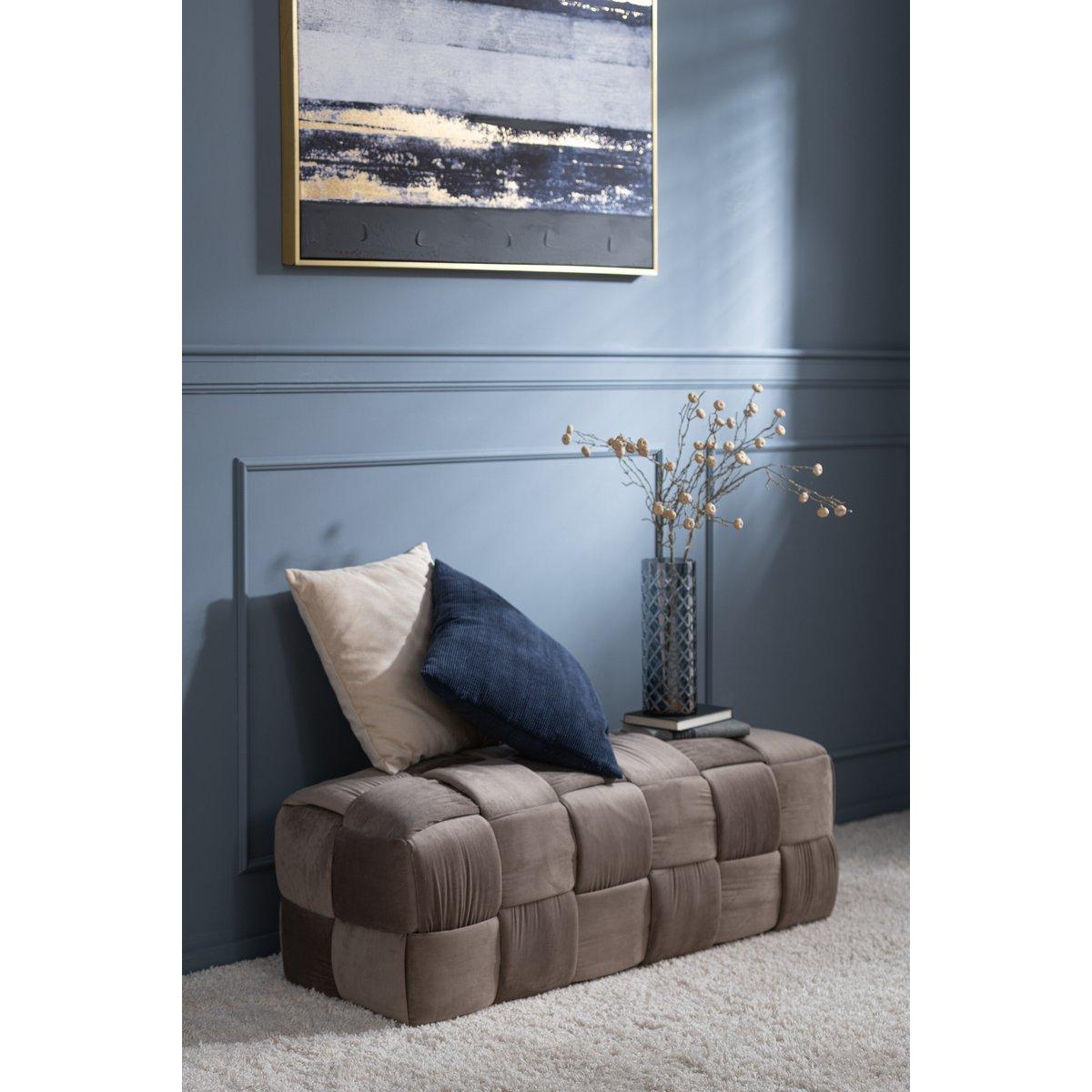 J-Line Pouf 3-Sitzer - Textil/Holz - Braun