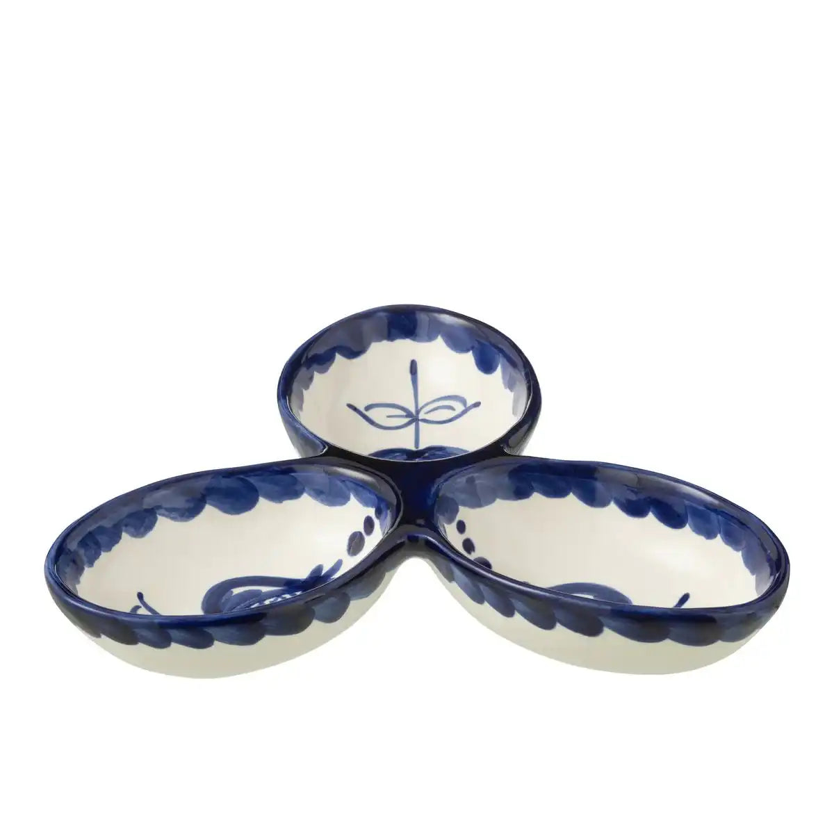 J -Line Serving Scale Granada Clover - Keramik - Weiß/Blau
