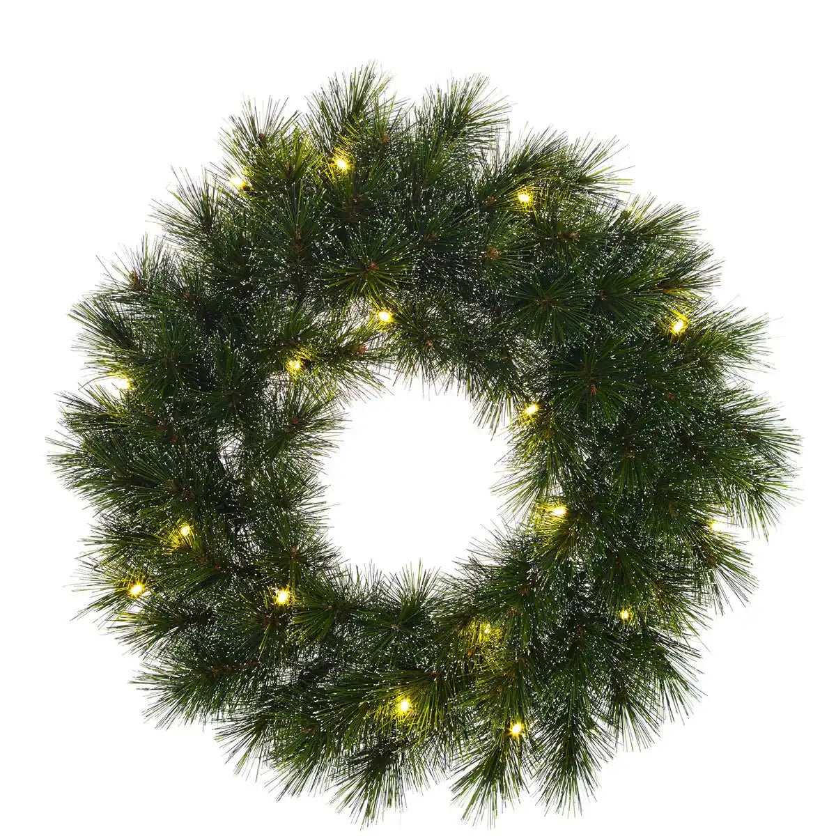 Weihnachtskranz mit LED-Beleuchtung – Ø60 cm – Grün