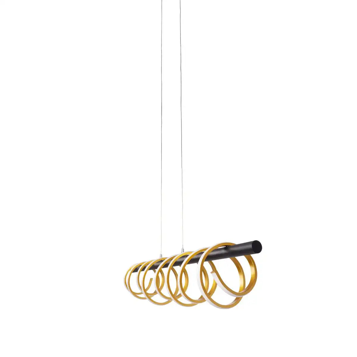 LED Pendelleuchte "BELLEZA", moderne Pendellampe aus Metall und Kunststoff Schwarz, Gold und Weiß, mit fest verbauten LEDs, 100 cm lang. Die ideale Beleuchtung für Wohnzimmer, Esszimmer oder Küche.