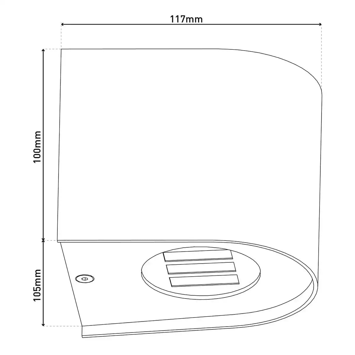 Die LED Außenwandleuchte "ALECTO" misst 10,5 x 11,7 cm und ist 10 cm hoch. Sie besteht aus einem hochwertigen Kunststoff mit einer leicht strukturierten Oberfläche, die wie lackiert wirkt. Zeitloses Schwarz macht die Leuchte universell einsetzbar.