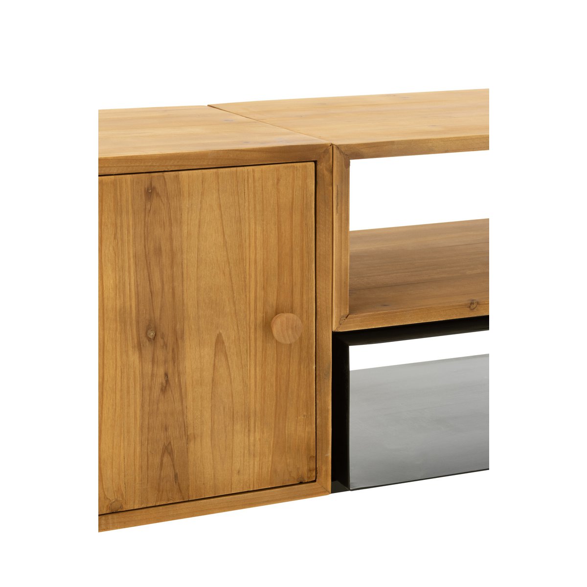 J-Line TV-Schrank Tina – Holz/Eisen – Schwarz/Natur
