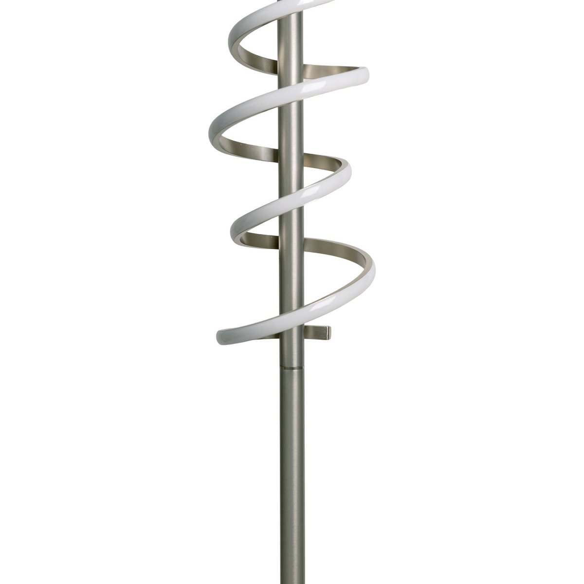 LED-Stehleuchte "BELLEZA", moderne Stehlampe aus Metall und Kunststoff in Nickel matt und Weiß, mit fest verbauten LEDs, 140 hoch, Beleuchtung für Wohnzimmer, Esszimmer, Schlafzimmer oder Büro.