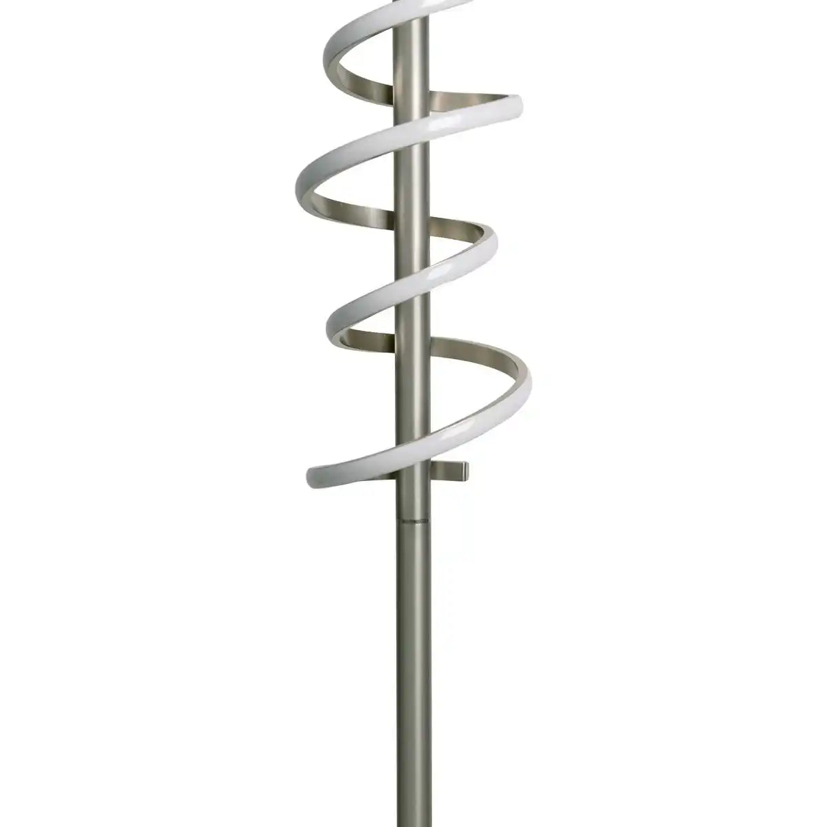 LED-Stehleuchte "BELLEZA", moderne Stehlampe aus Metall und Kunststoff in Nickel matt und Weiß, mit fest verbauten LEDs, 140 hoch, Beleuchtung für Wohnzimmer, Esszimmer, Schlafzimmer oder Büro.