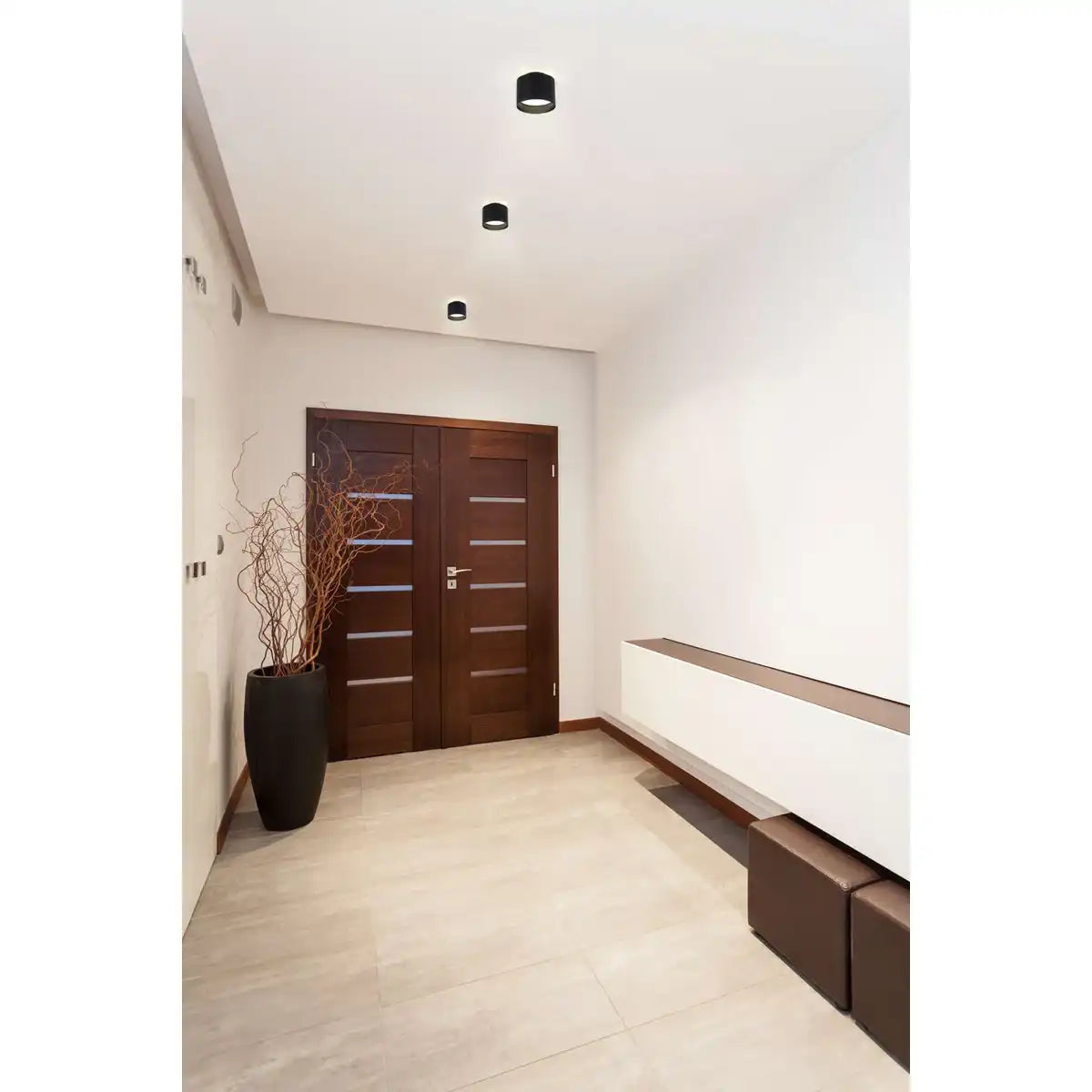LED Spot "TRIOS" Ø 10 cm schwarz, aus Metall und Kunststoff mit integrierten LEDs