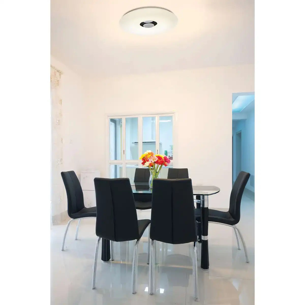 LED Deckenleuchte "NASHVILLE" Ø 40cm, viele Funktionen, aus Metall und Kunststoff, weiß, mit integrierten LEDs, Beleuchtung für Wohnräume, Flur oder Büro