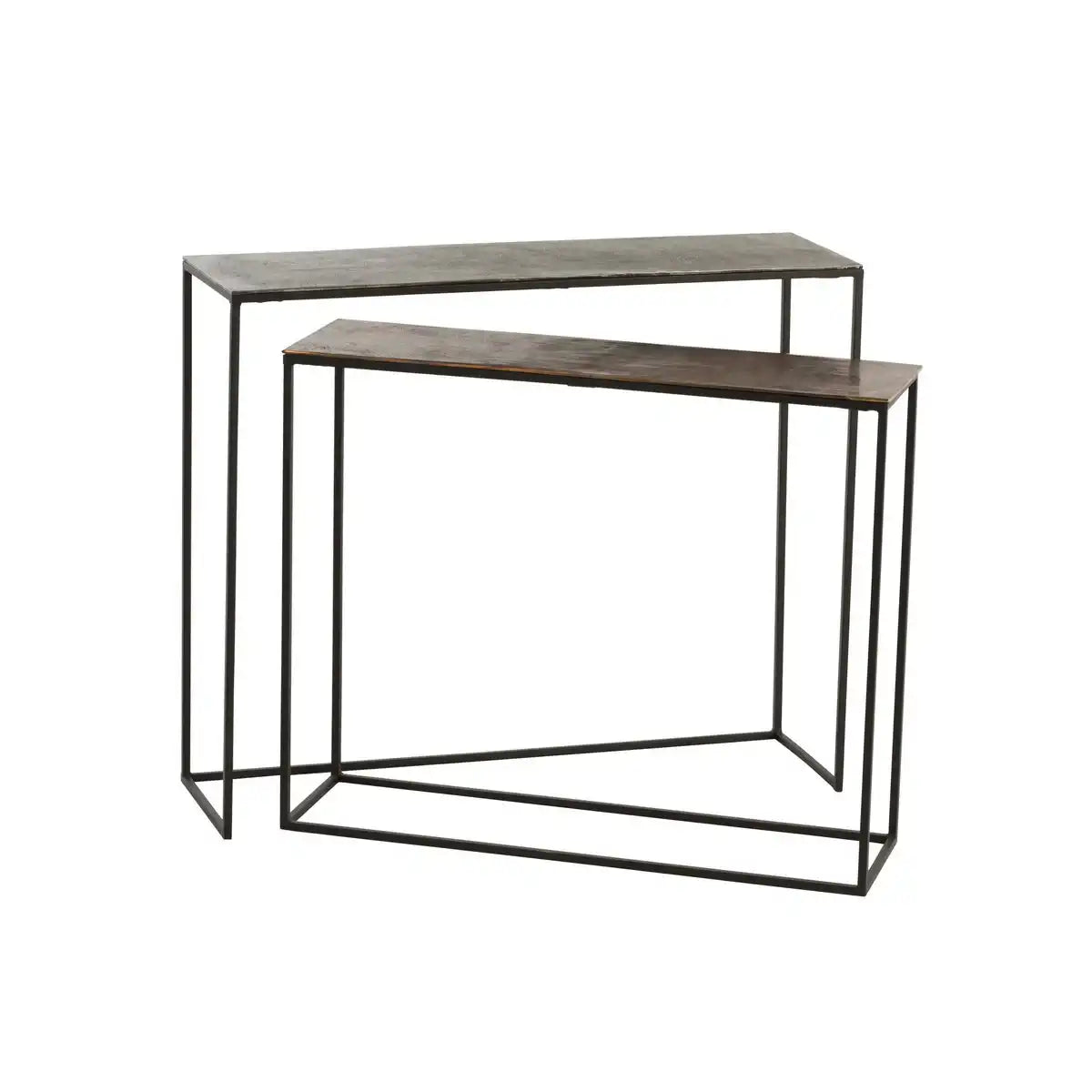 J-Line Set mit 2 Konsolen, rechteckig, Aluminium, Schwarz/Mix