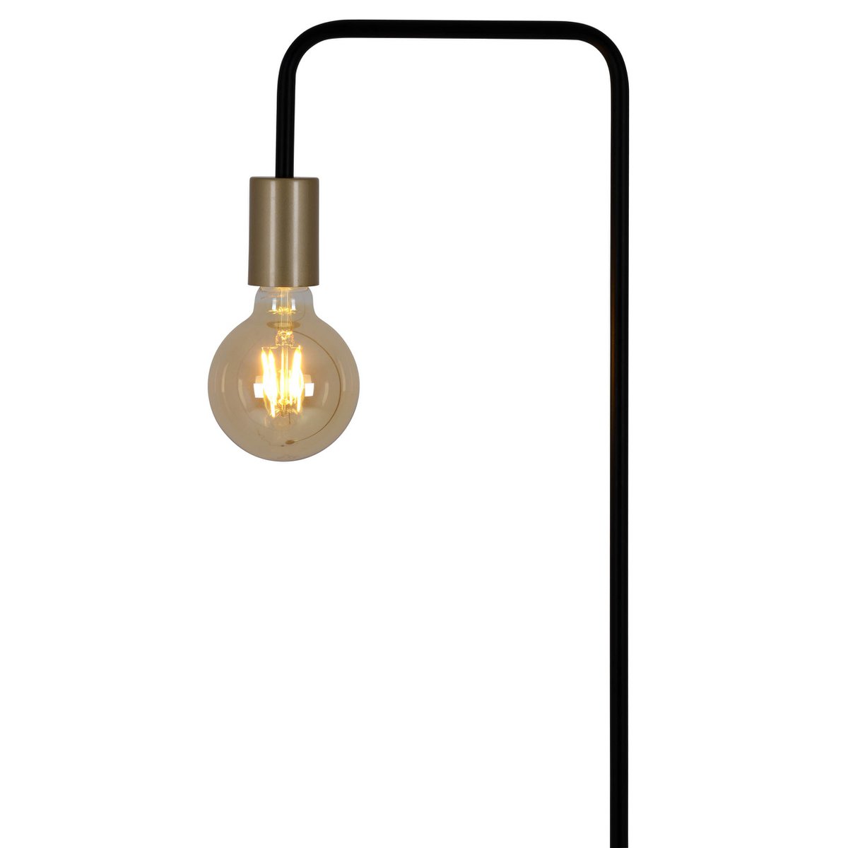 Stehleuchte "MODO" aus Metall in Schwarz,, Fassungen in Gold, E27-Fassung, Tischlampe für Wohnzimmer, Esszimmer, Küche, Diele, Flur oder Büro, 150 hoch