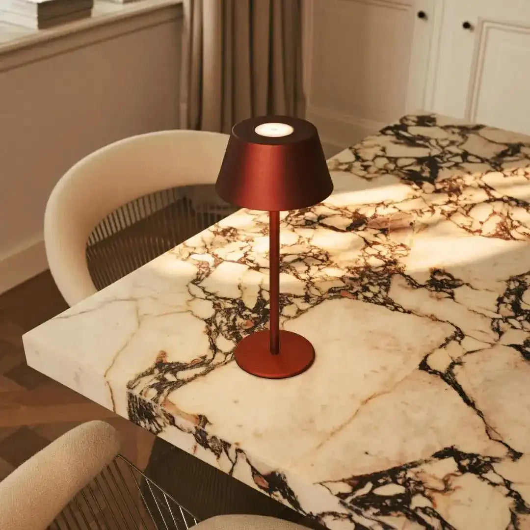 Milou Bronze - Tischlampe ohne Kabel l moderne, Design- und 3 Lichtmodi