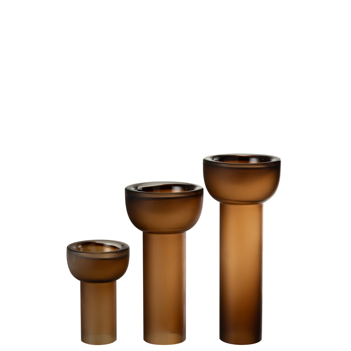 J -Line Vase/Candlestick Yoko - Glas - braun - groß - 38 cm hoch
