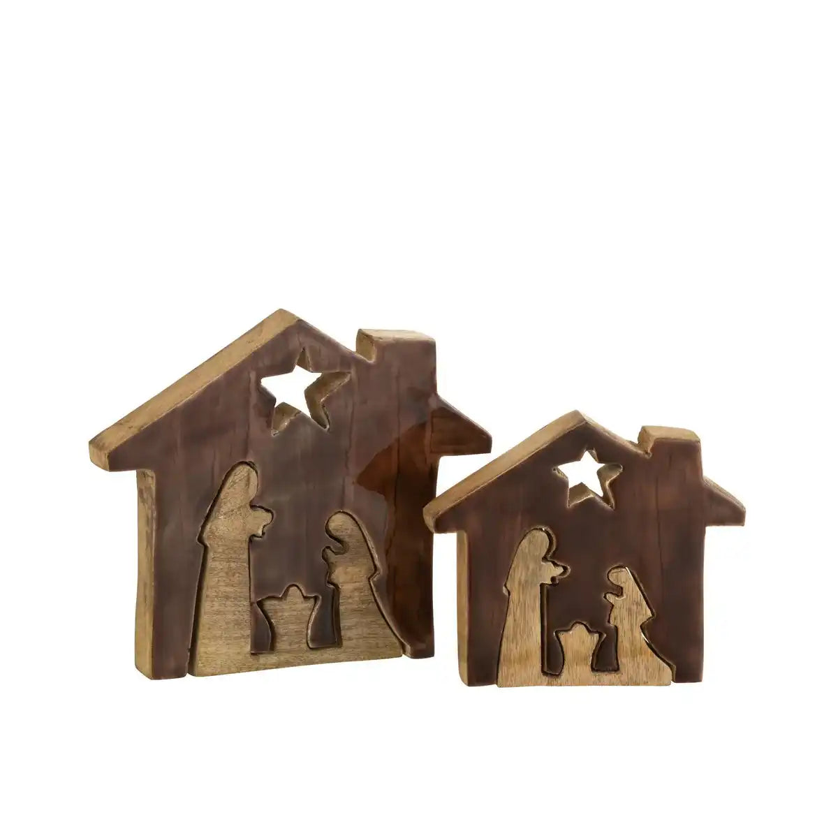 J-Line Weihnachtsdekoration - Holz - Braun/Natur - Groß
