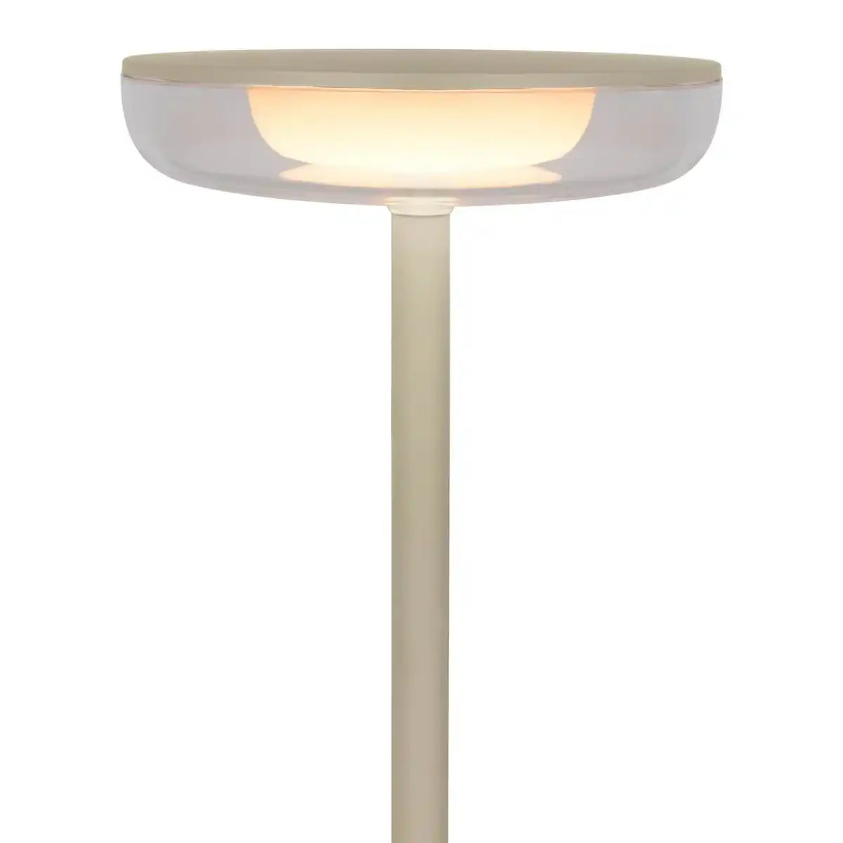 Akku-Tischleuchte "PASI" für Außen und Innen, aus Metall und Kunststoff in Beige, dimmbar, mit Touch- und Memory-Funktion, ca. 26 cm hoch