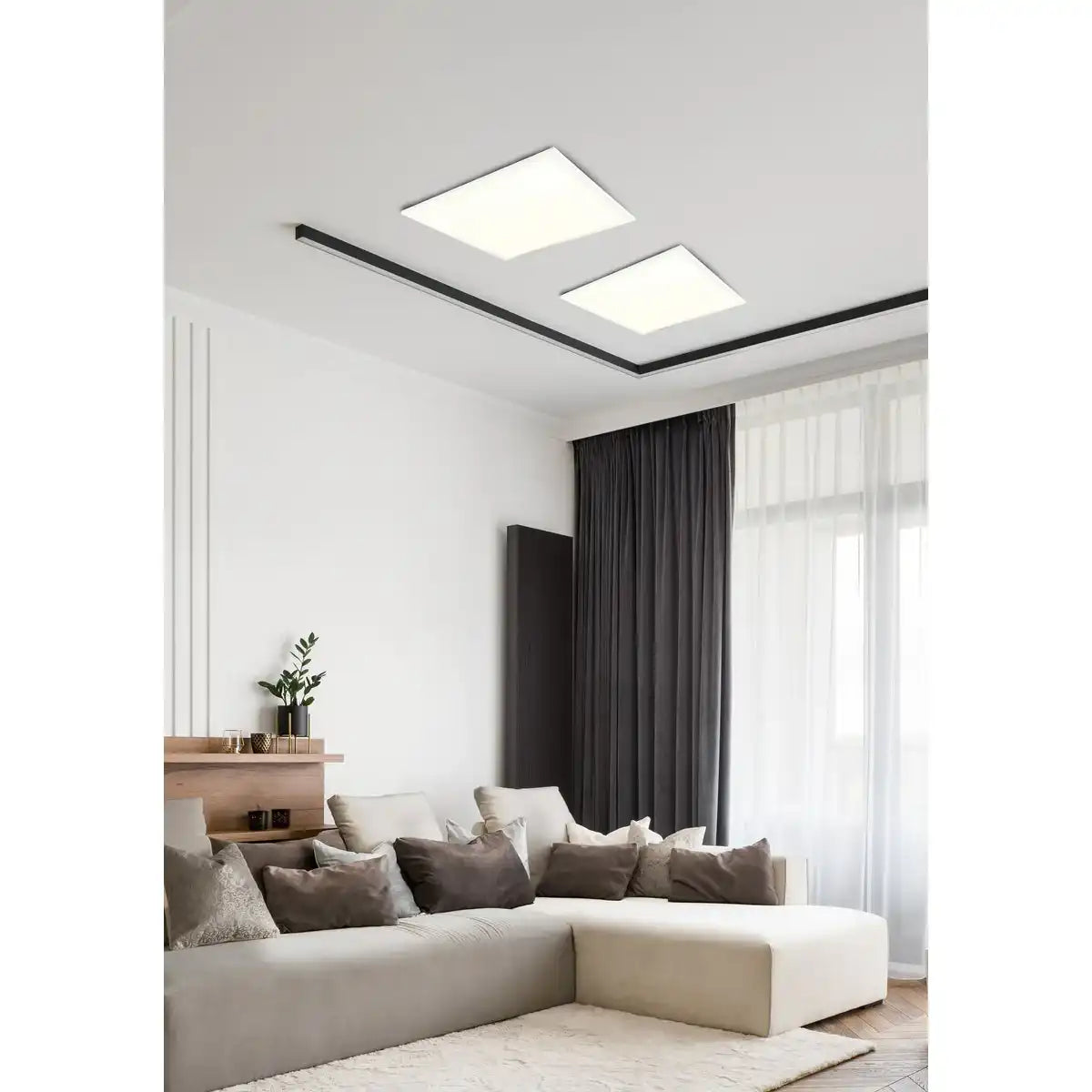 LED Aufbaupanel MONDERA, Aufbauleuchte aus Metall und Kunststoff in Weiß mit fest verbauten LEDs, 29,5 x 29,5 cm groß für Innenräume