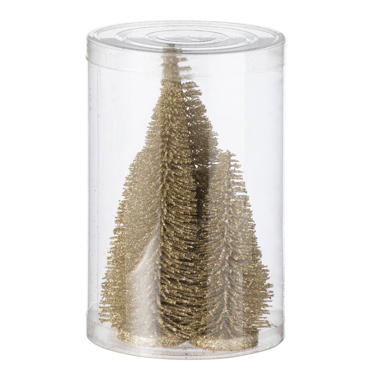 J -Line Dekoration Weihnachtsbaum Glitzer - Plastik - Gold - Box von 4