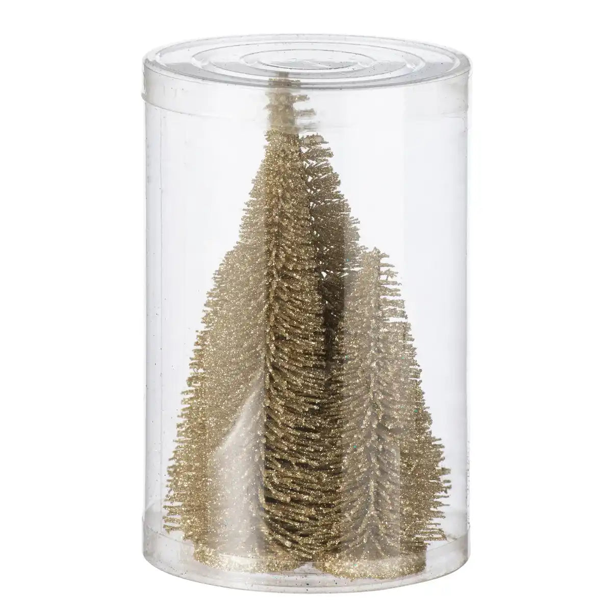 J -Line Dekoration Weihnachtsbaum Glitzer - Plastik - Gold - Box von 4