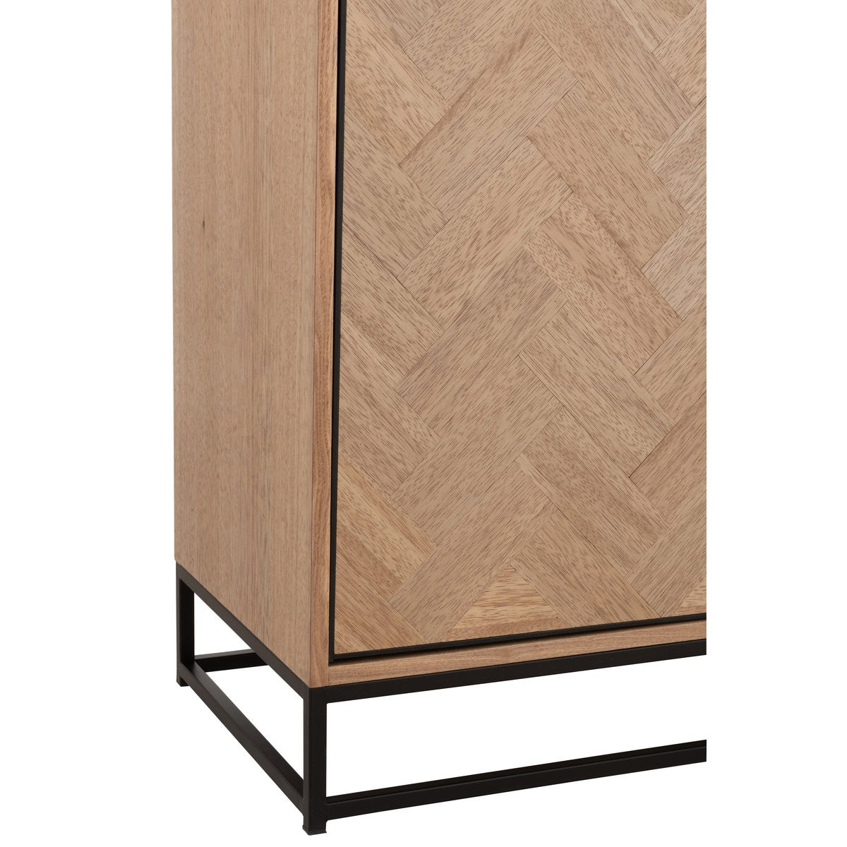 J-Line-Schrank Hoher Zigzag-Schrank – Holz/Metall – Natur/Schwarz