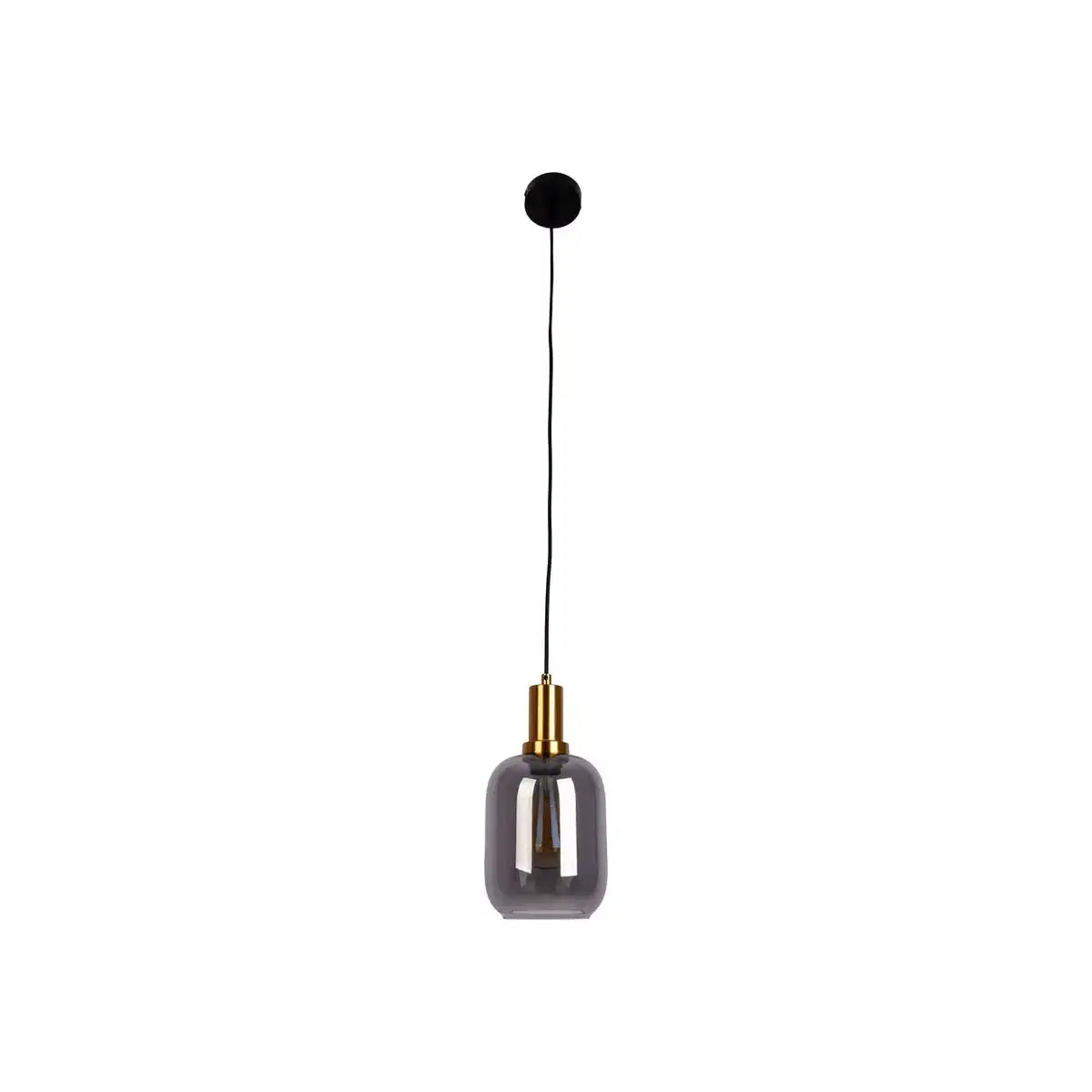 1er Pendelleuchte "FUMO", Pendellampe aus Metall und Glas in Schwarz, mit E14-Fassung, für Esszimmer, Wohnzimmer, Diele oder Büro, Hängelampe 150 x 20 cm