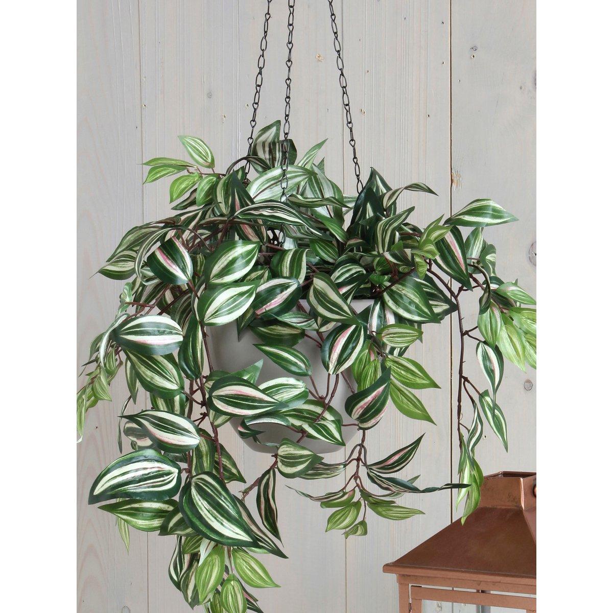 Künstliche Hängepflanze Tradescantia im Stan-Blumentopf – H45 x Ø25 cm – Grün