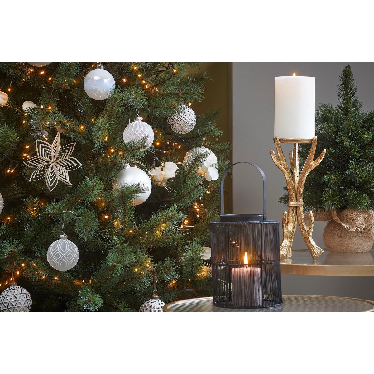 Künstlicher Weihnachtsbaum aus Jute – H45 x Ø36 cm – Grün