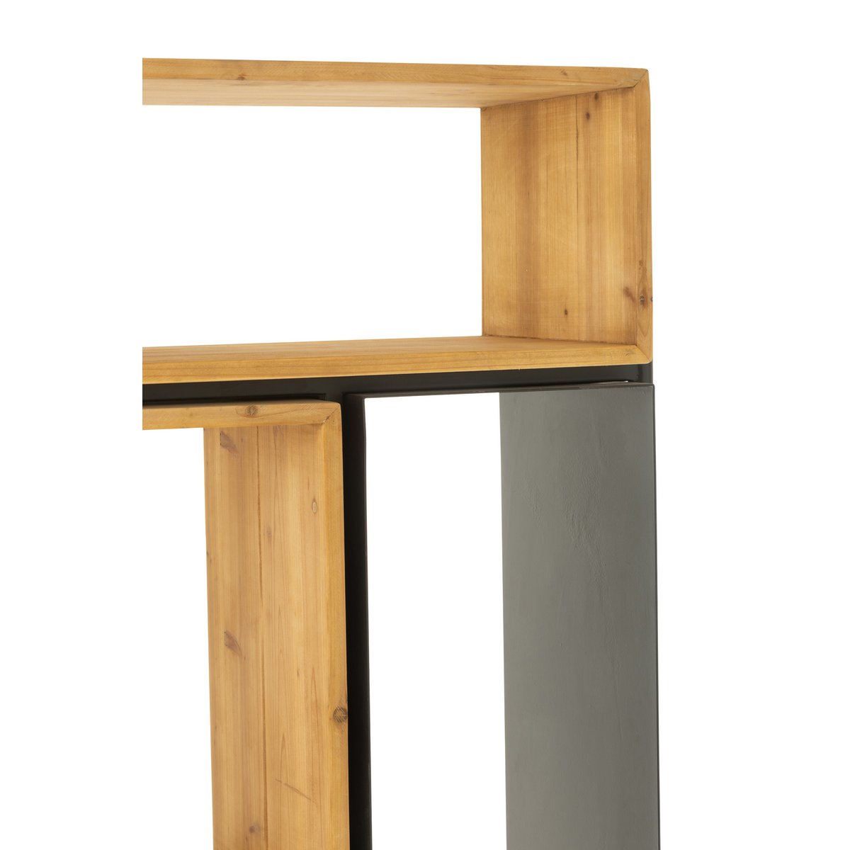 J-Line Regal Tina Holz/Eisen Schwarz/Natur Klein
