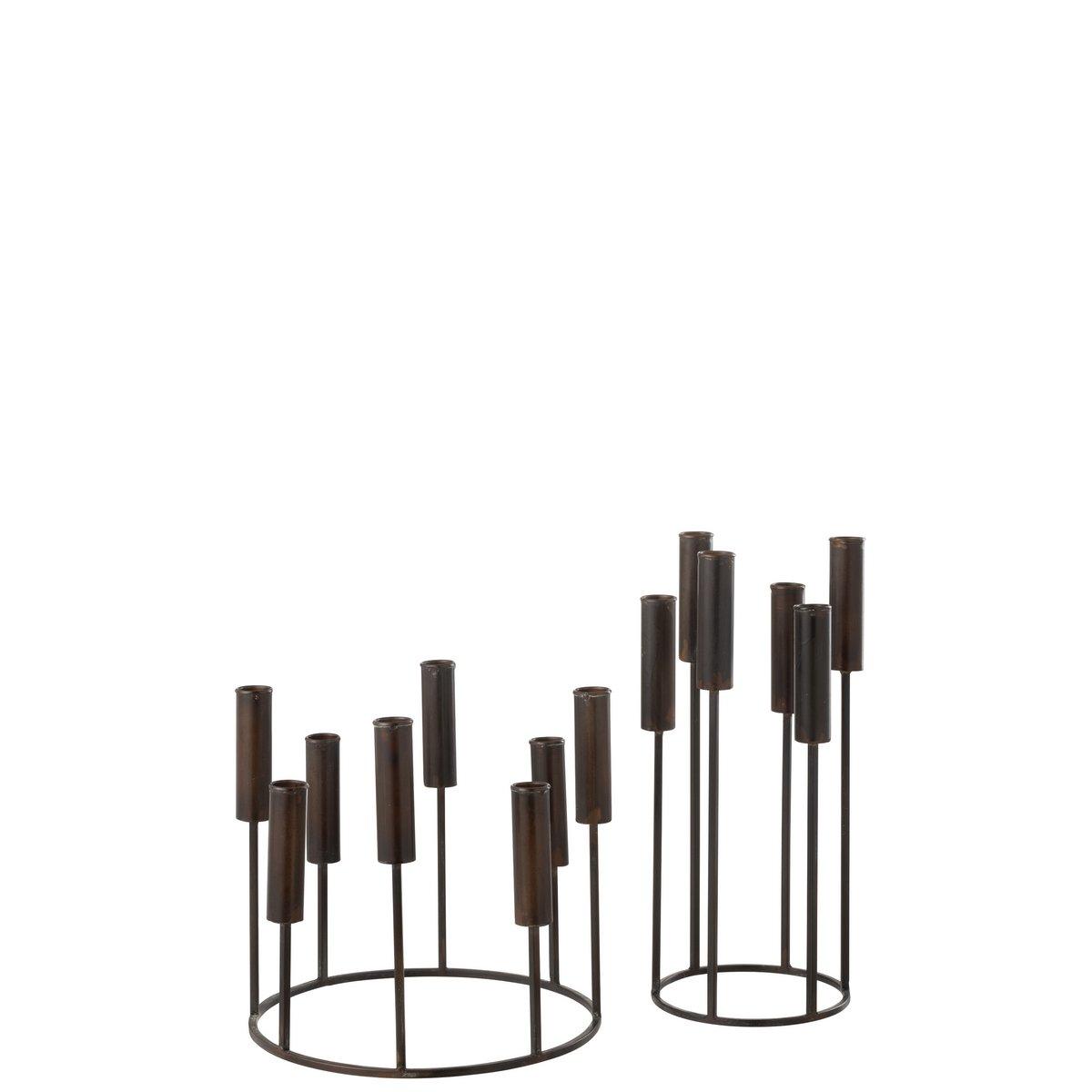 J-Line Set mit 2 Kerzenhaltern Pierre Iron Black