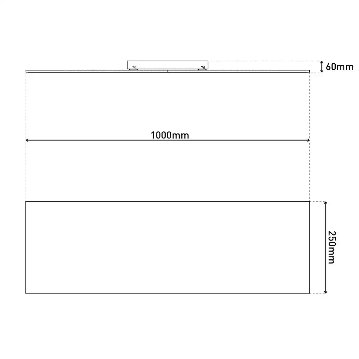 Smart Home LED Backlight Panel, Länge 100cm, viele Funktionen, Einbauleuchte aus Metall und Kunststoff, integrierte LEDs