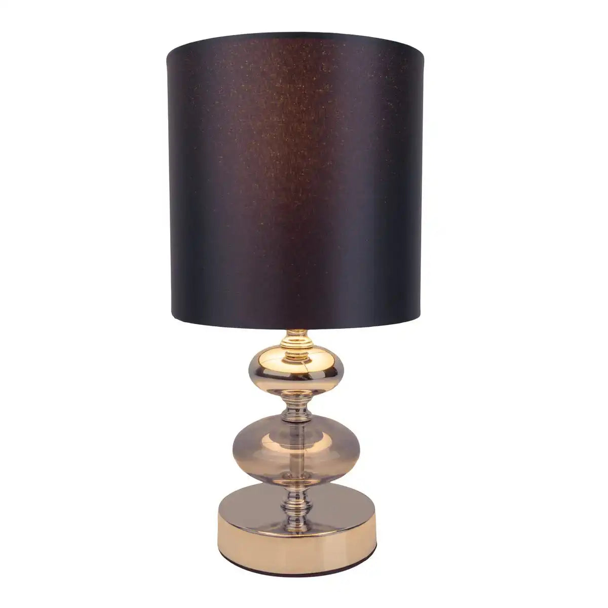 Stoff, Tischleuchte "MALI", Tischleuchte, Textil in Schwarz,, mit E14-Fassung, für Esszimmer, Wohnzimmer, Diele oder Büro, Tischlampe für Wohnzimmer oder Esszimmer, Nachttischlampe 28,5 cm hoch