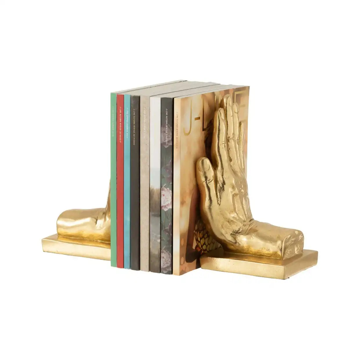 J-Line S/2 Buchstütze Hände Poly Gold