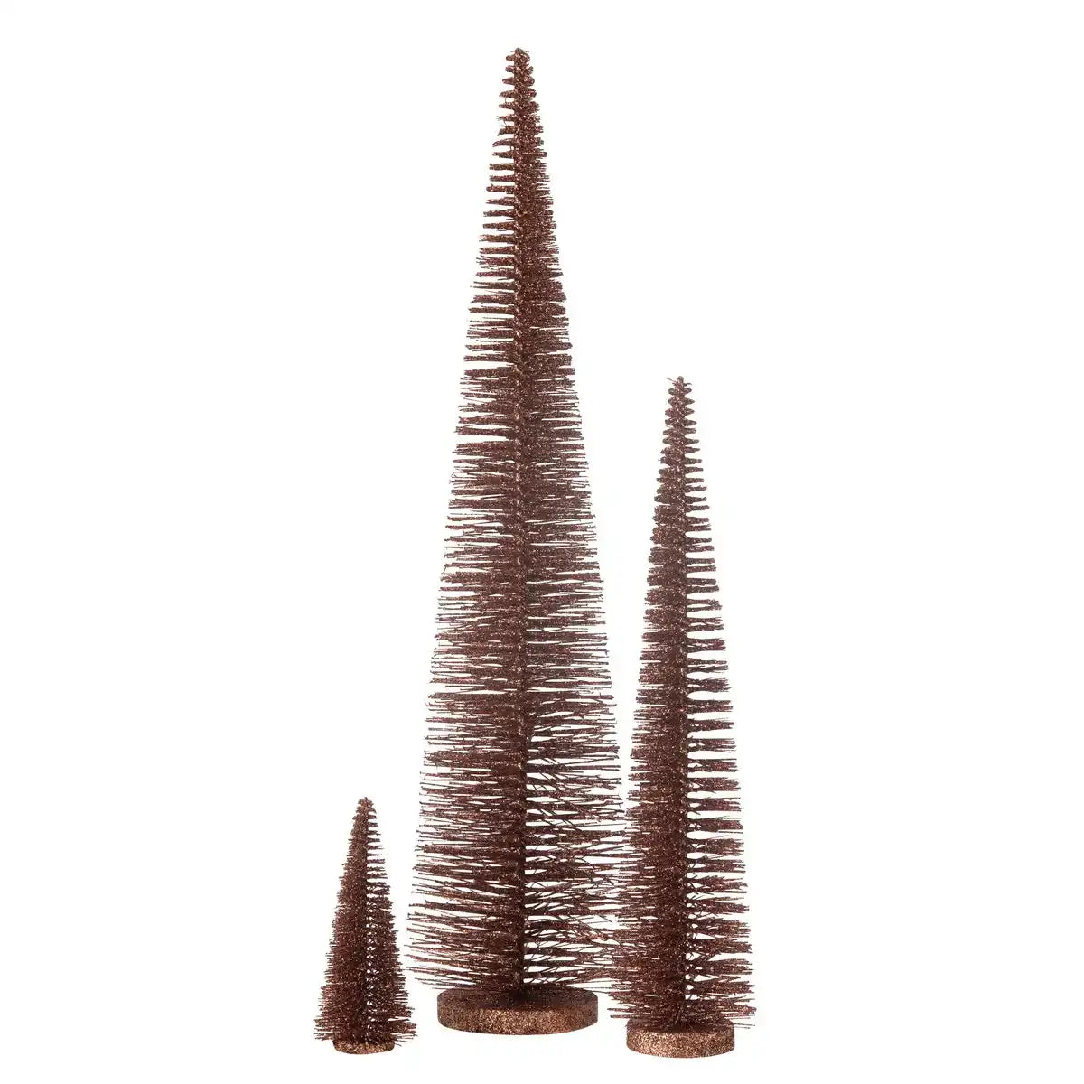 J -Line Dekoration Weihnachtsbaum Glitzer - Kunststoff - Braun - groß