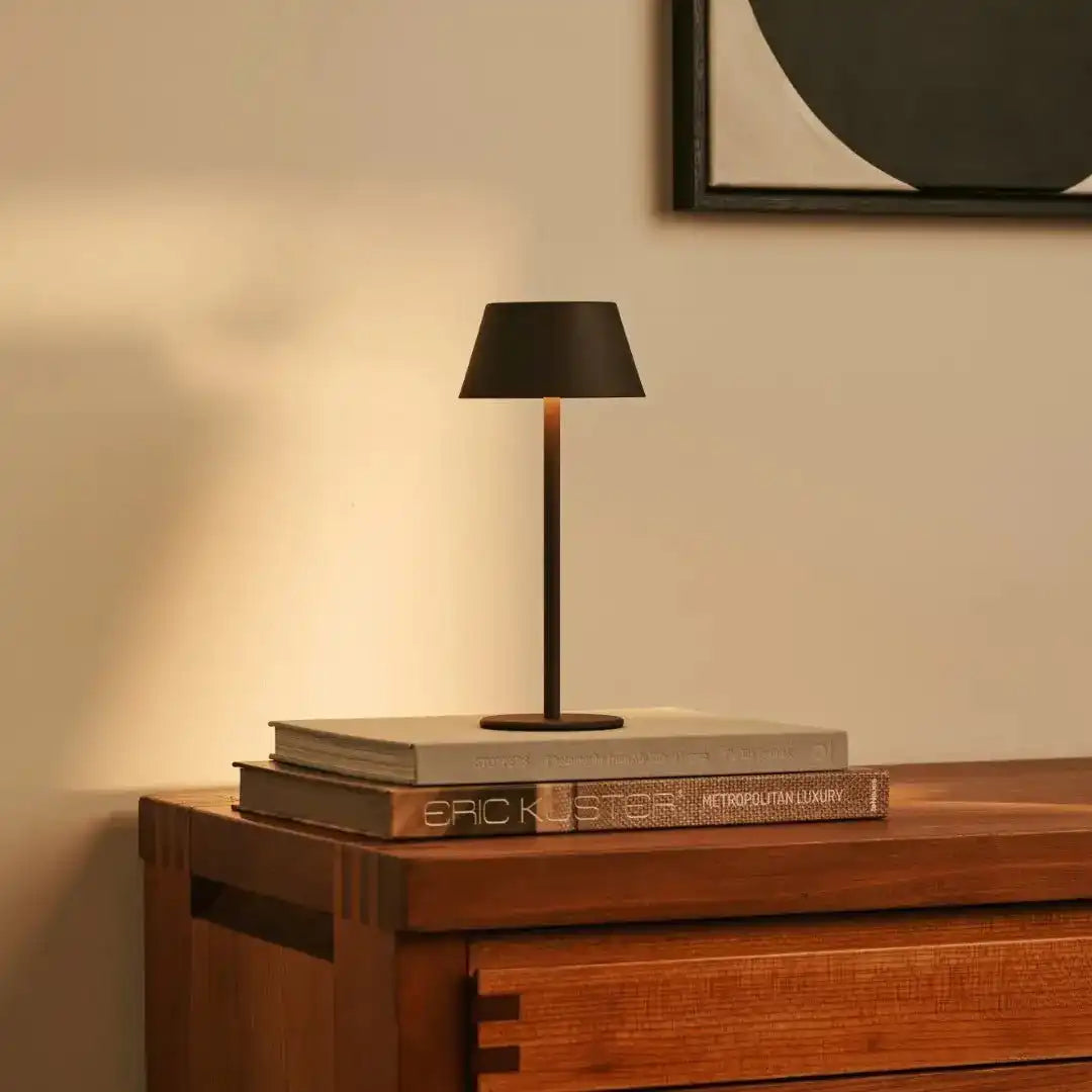 Milou Mocha Brown - Tischlampe ohne Kabel l moderne, Design- und 3 Lichtmodi